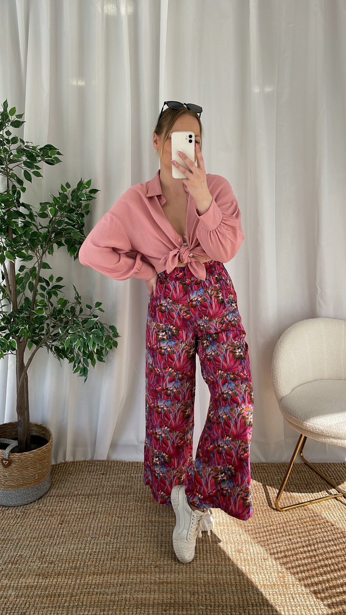 Pantalon fluide CHERRIA - Rose