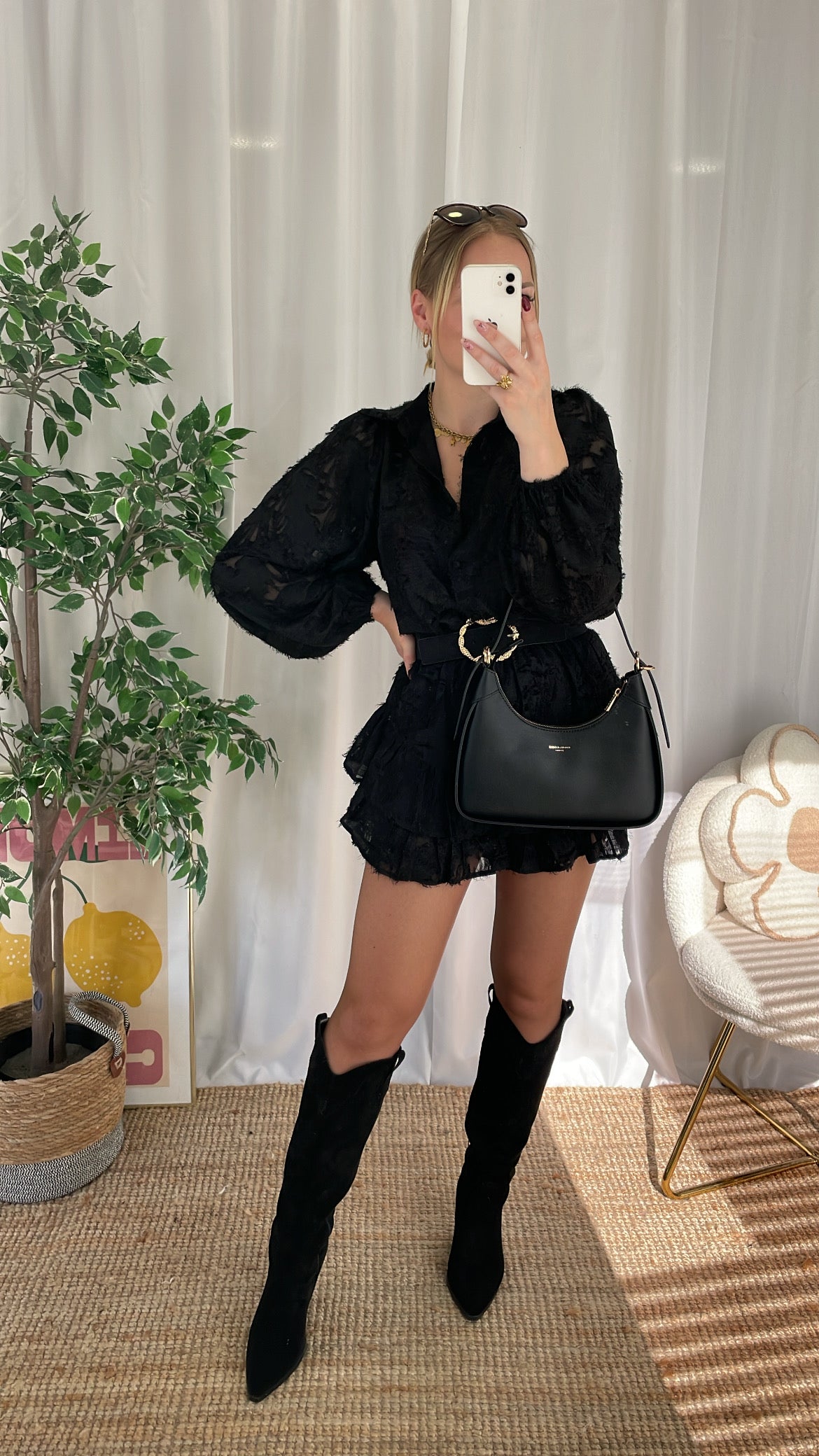 Jupe short noire HOZANA