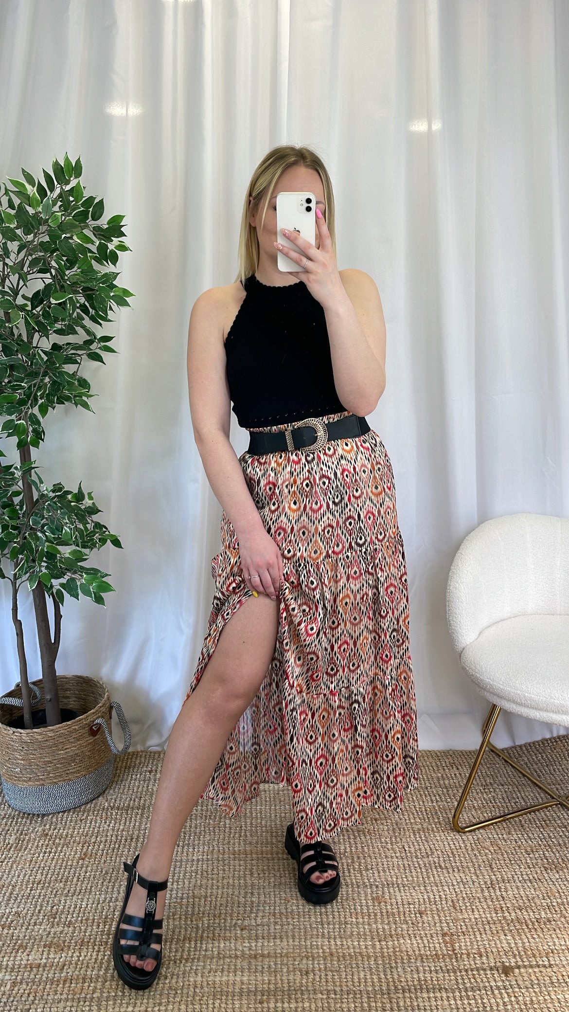 Jupe longue HASMINA - Orange