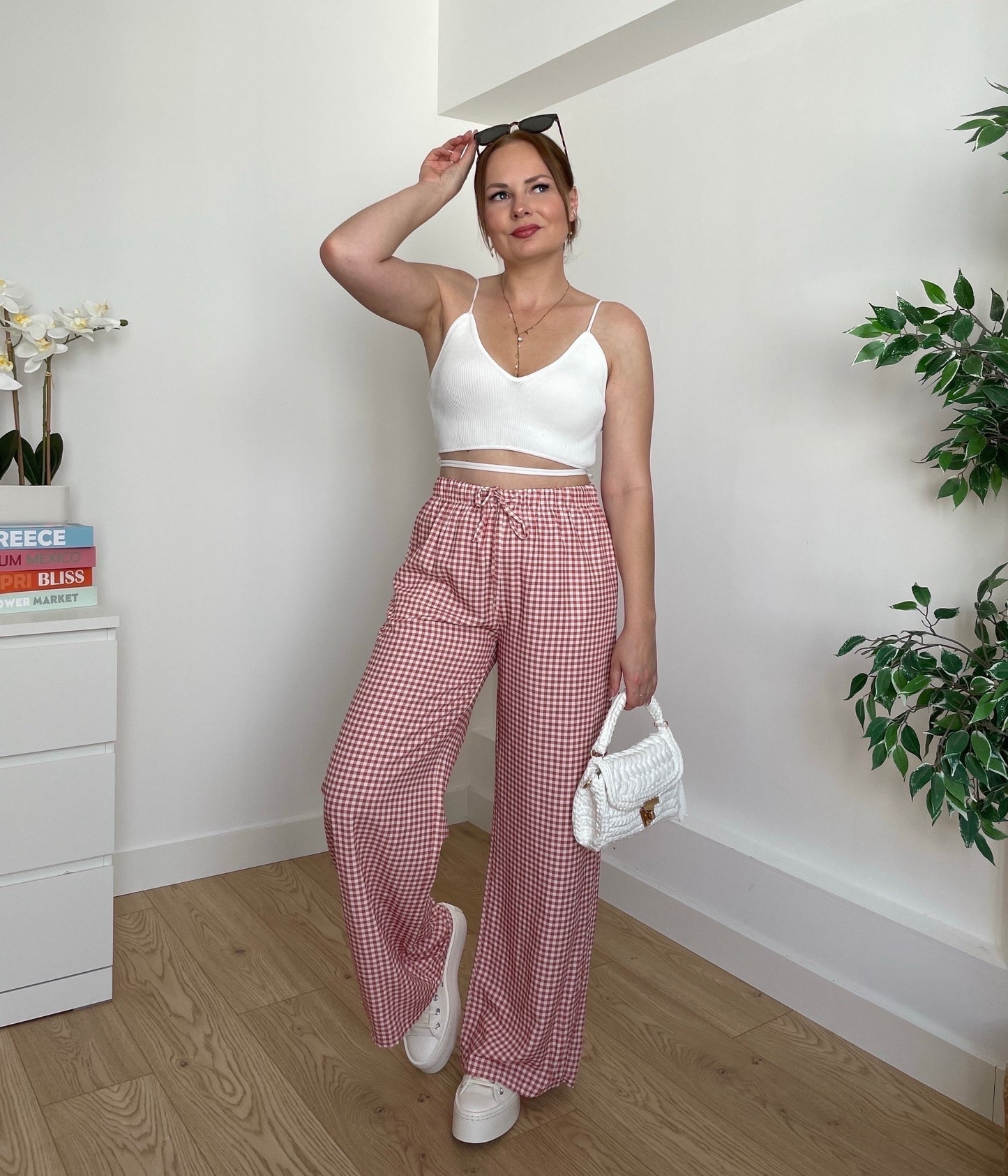 Pantalon rose VICHY