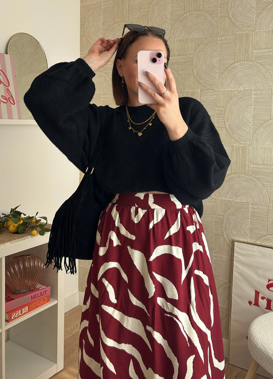 Jupe longue bordeaux - DANIA