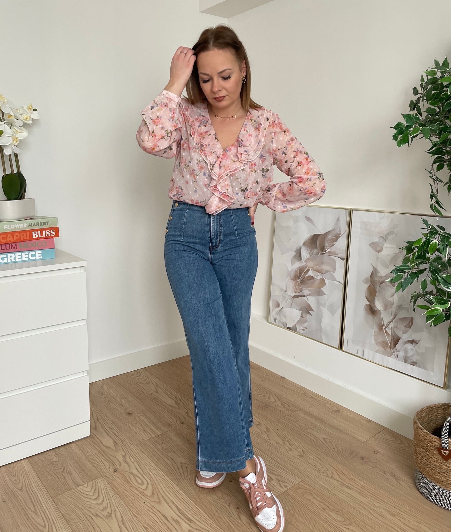 Chemisier rose à fleurs SORAYA