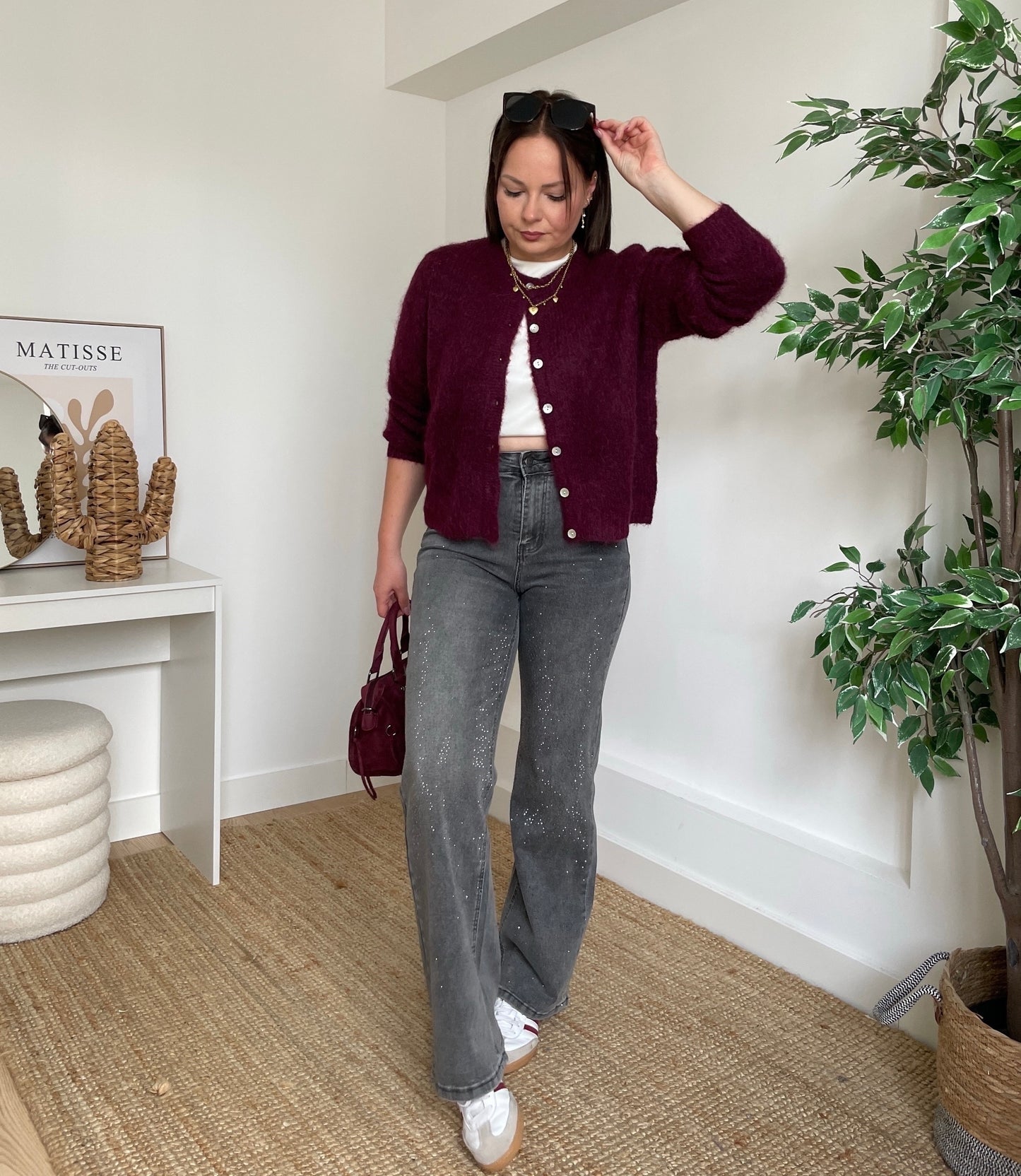 Jeans gris à strass - MEIDA