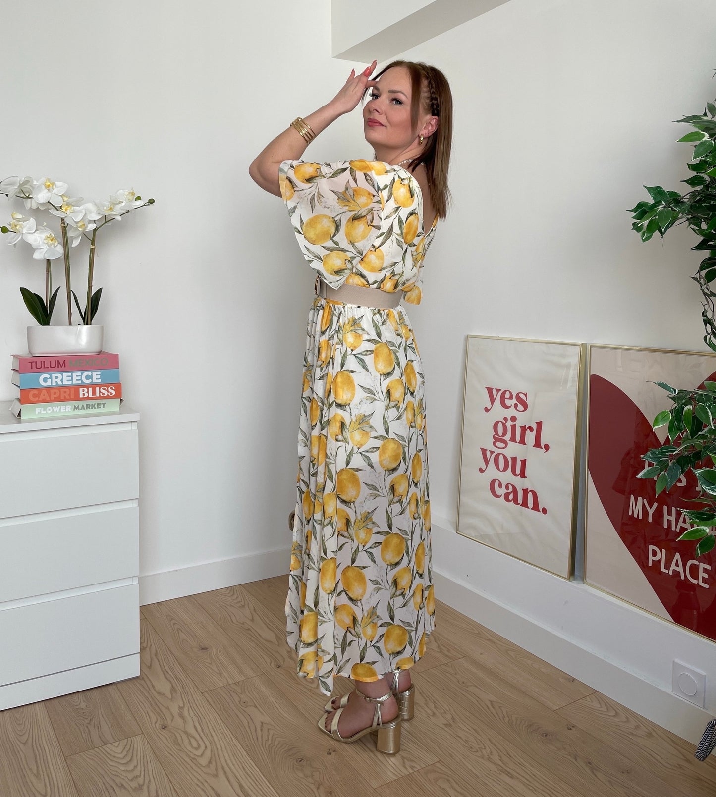 Robe longue à motifs CITRON