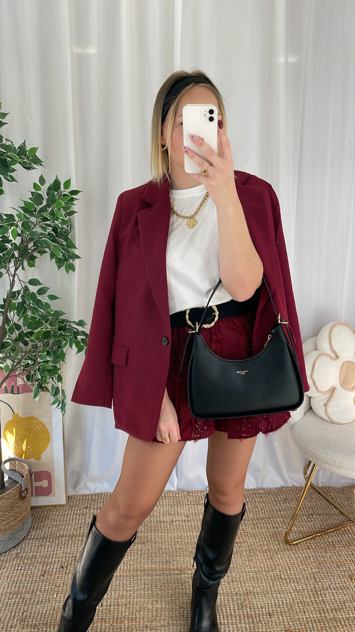 Jupe short bordeaux HOZANA