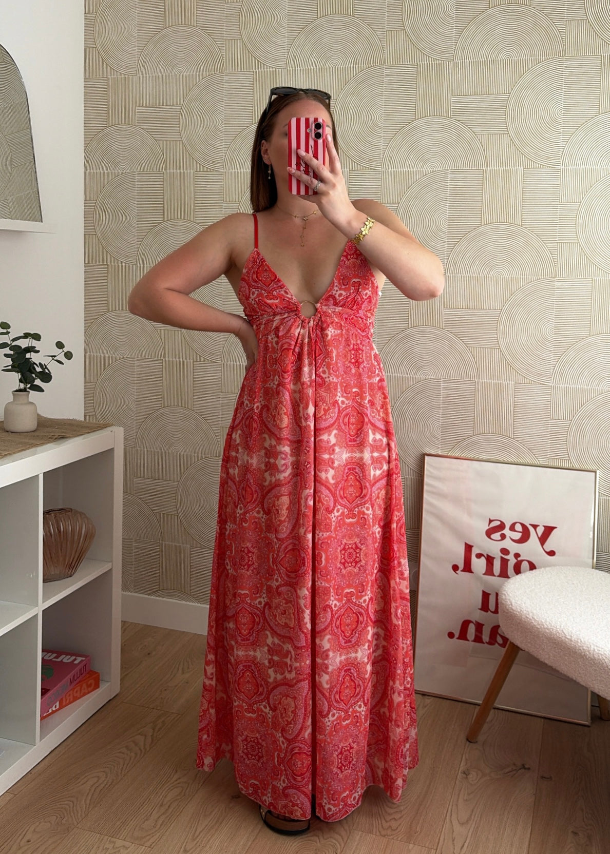 Robe longue corail - SIENNA