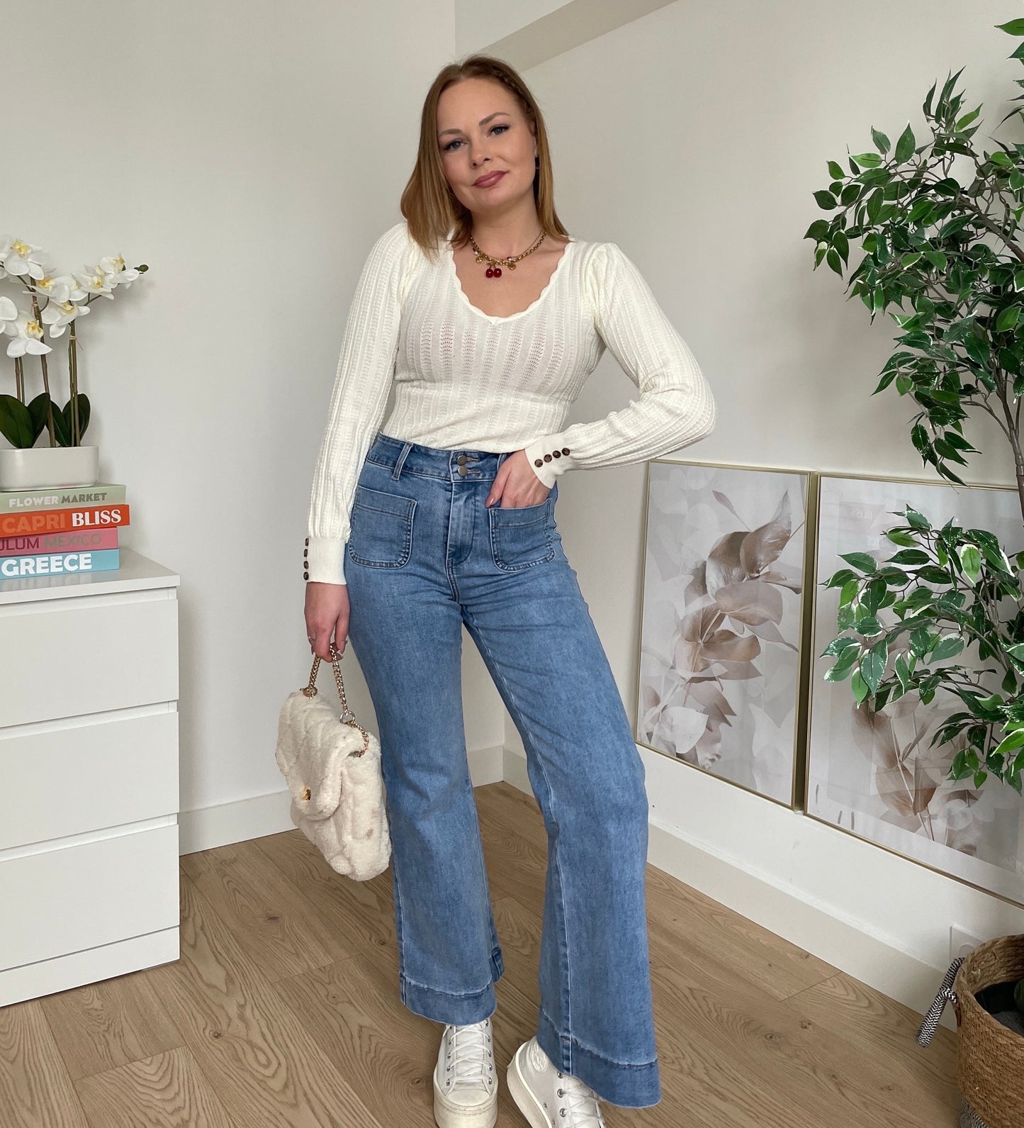 Jeans mid waist flare TOM