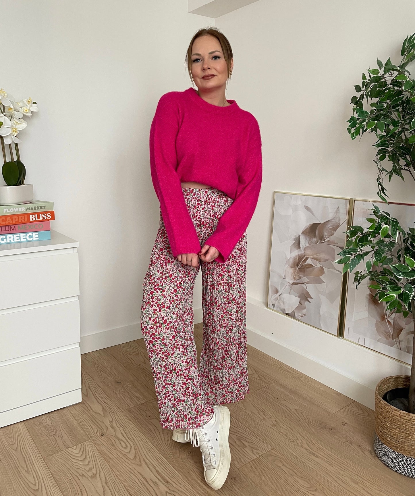 Pantalon plissé VIOLETTA - Fuschia