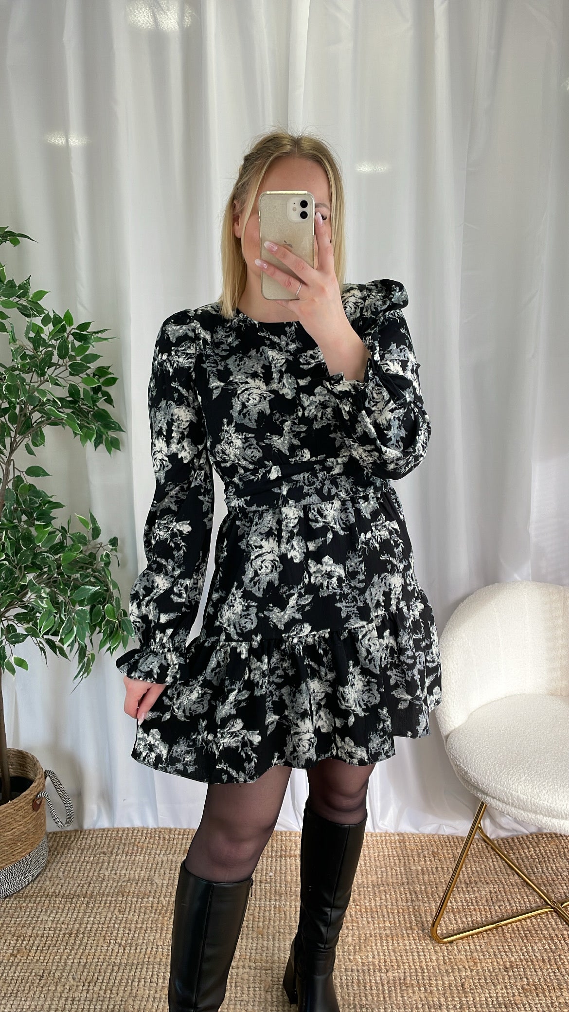 Robe black & white LILA