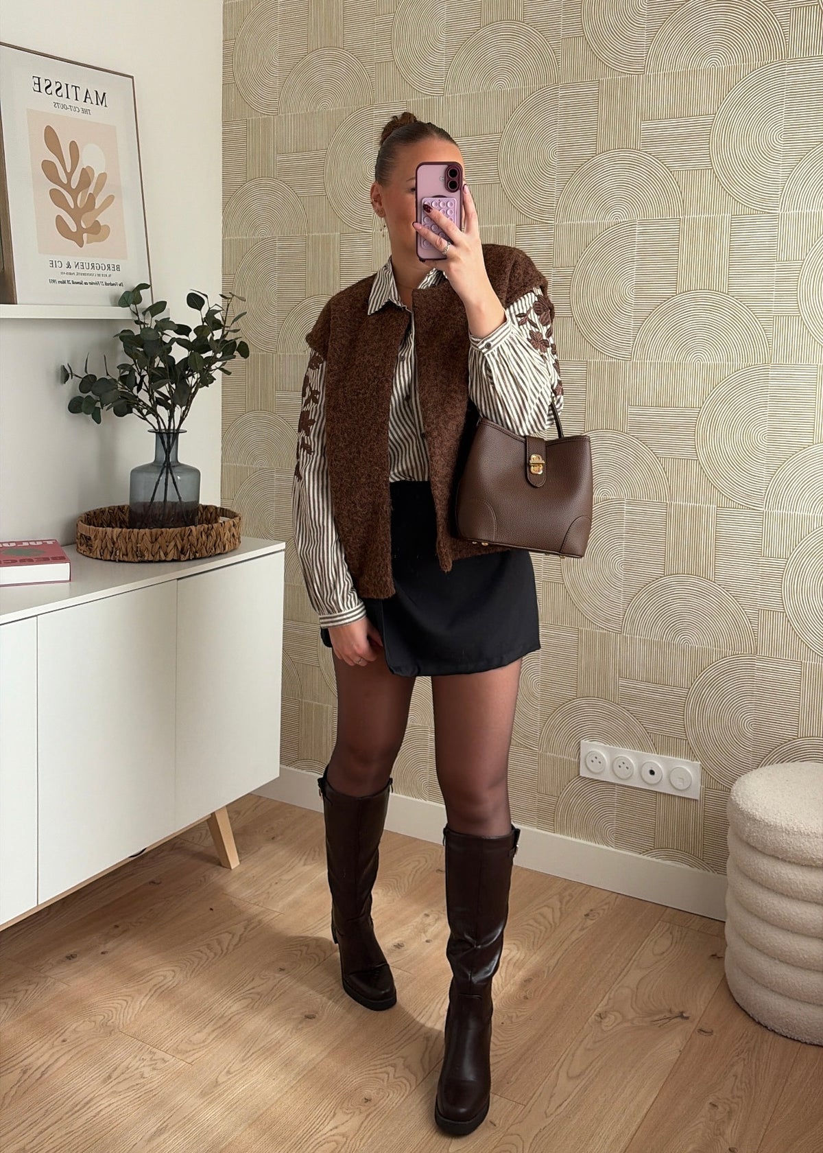 Veste bouclette choco - AMBER