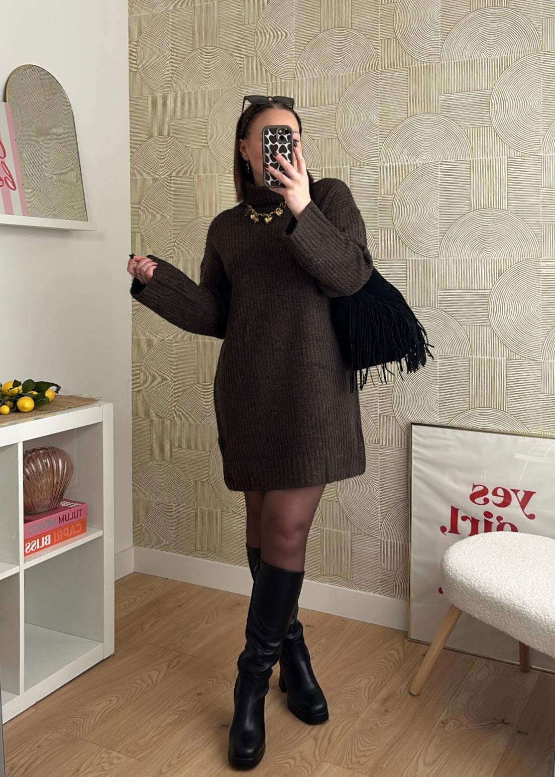 Robe en maille - CHOCOLAT