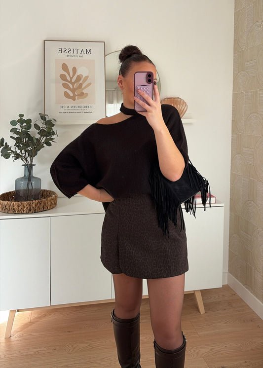 Pull asymétrique noir - ORIA