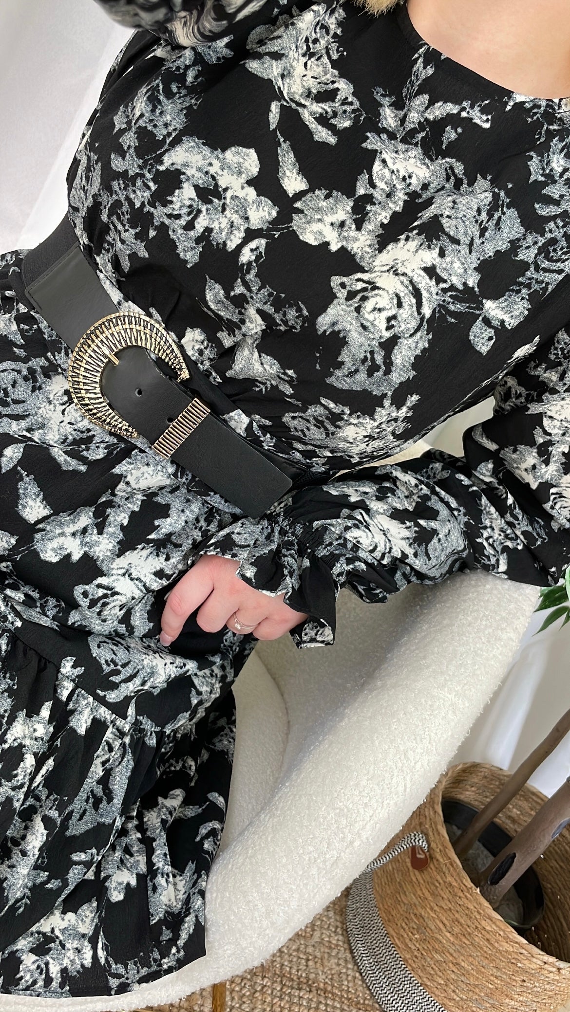 Robe black & white LILA