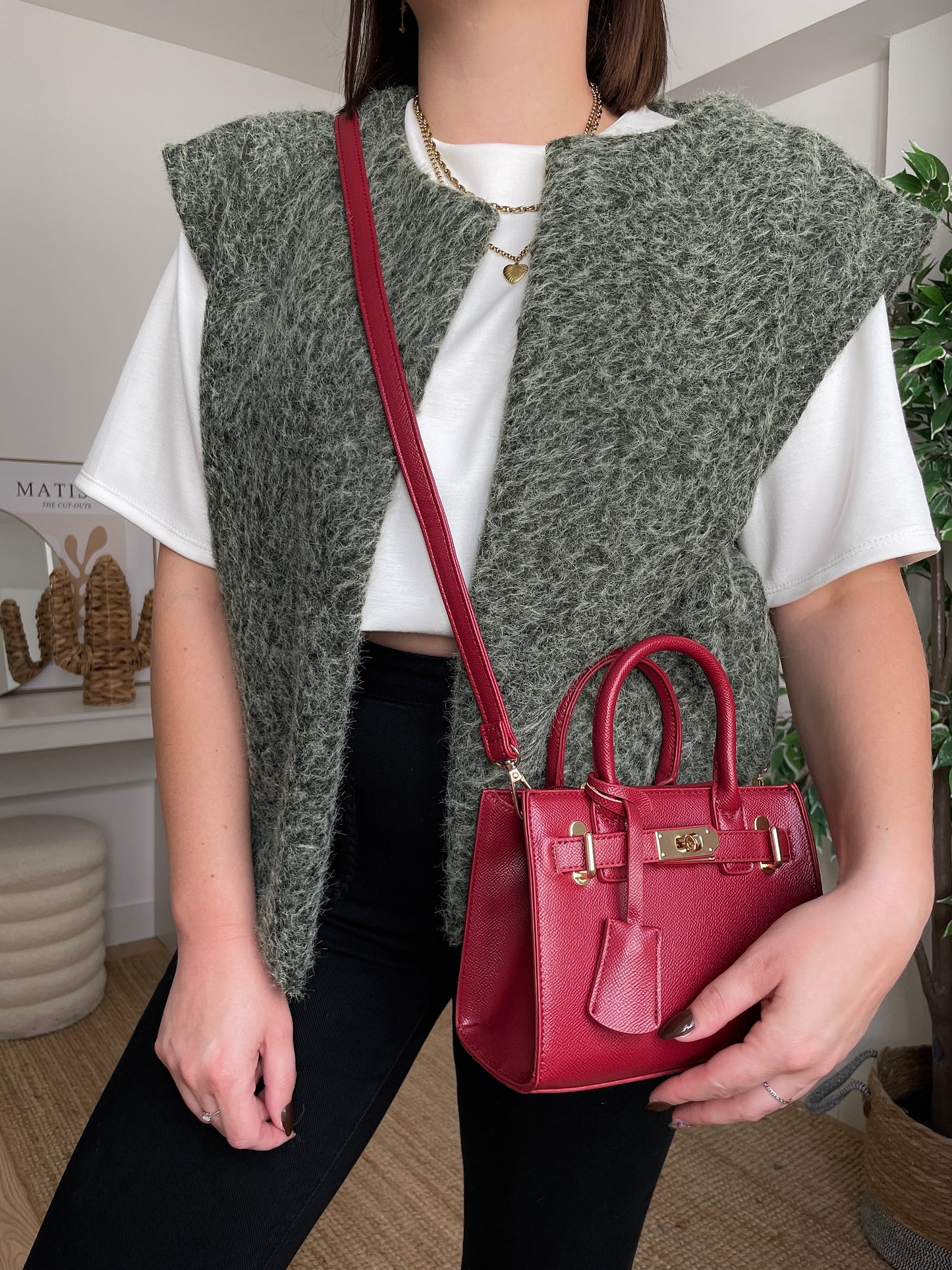 Gilet feutrine kaki - OLIVIA