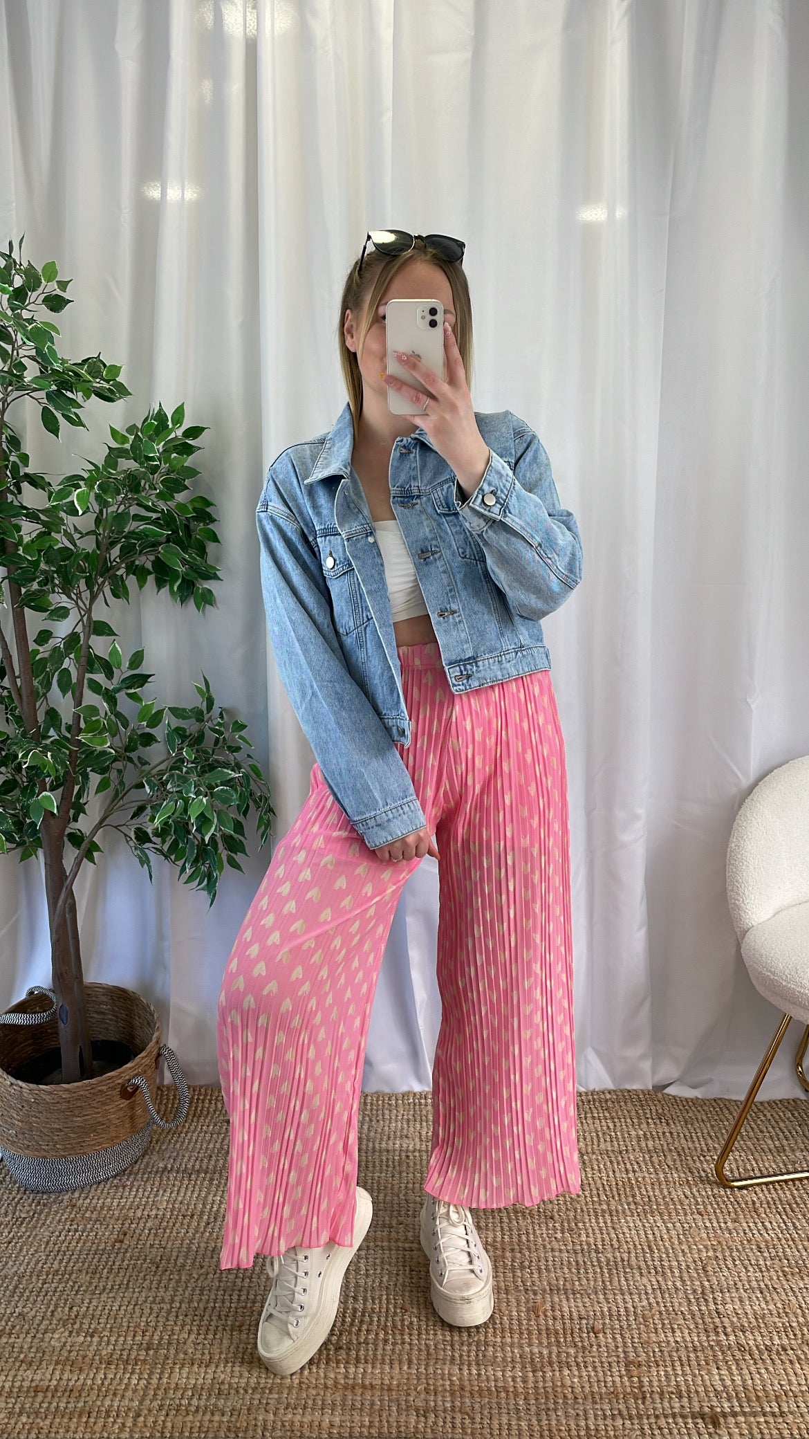 Pantalon plissé LOVELY - Rose