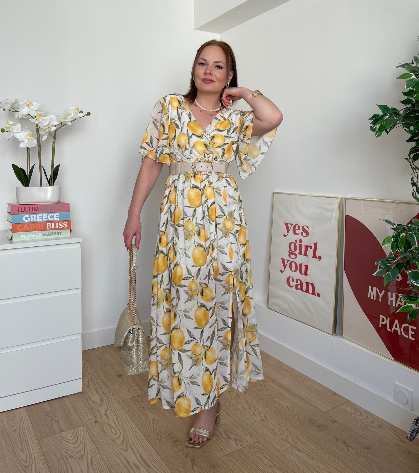 Robe longue à motifs CITRON