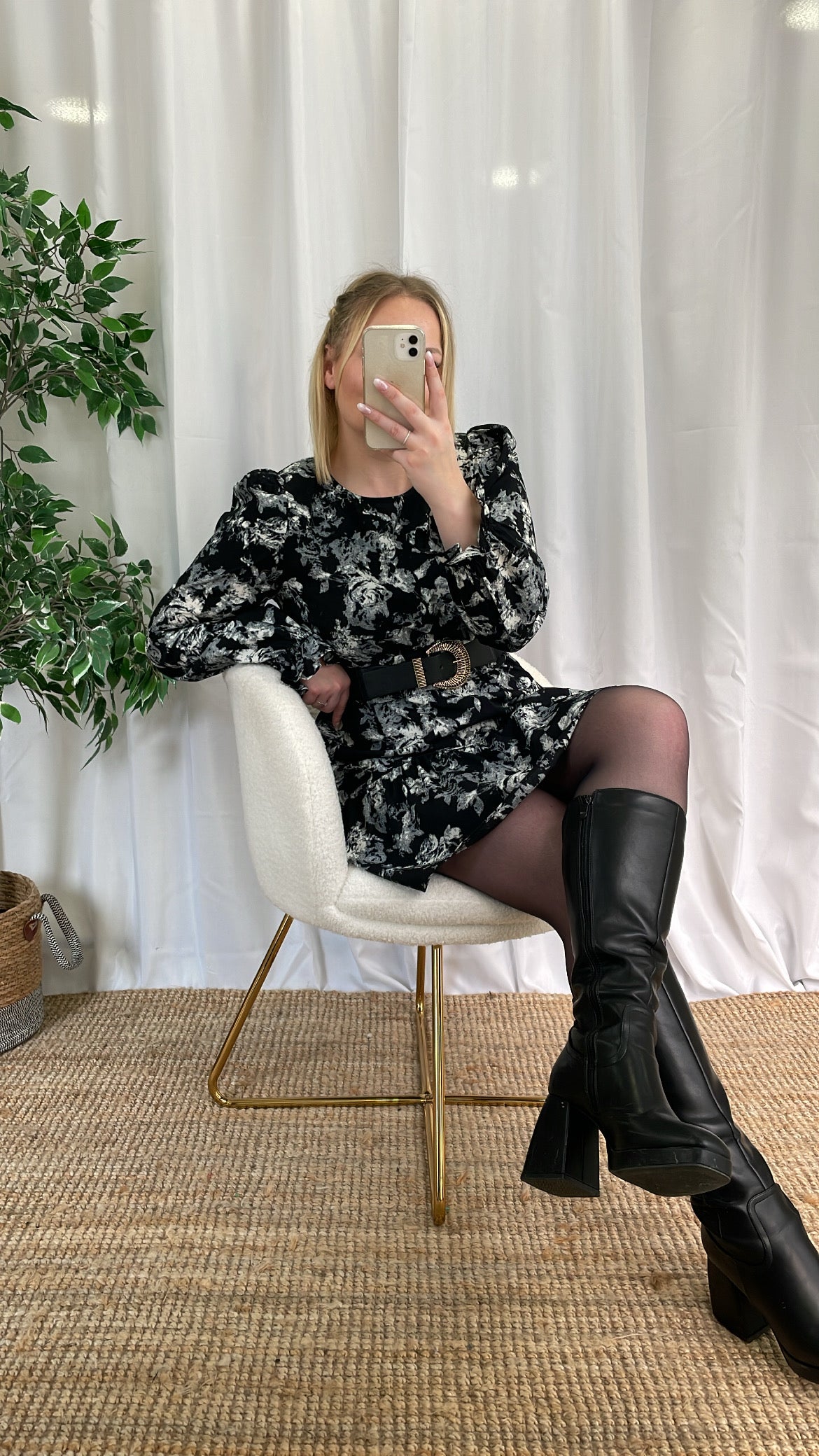 Robe black & white LILA