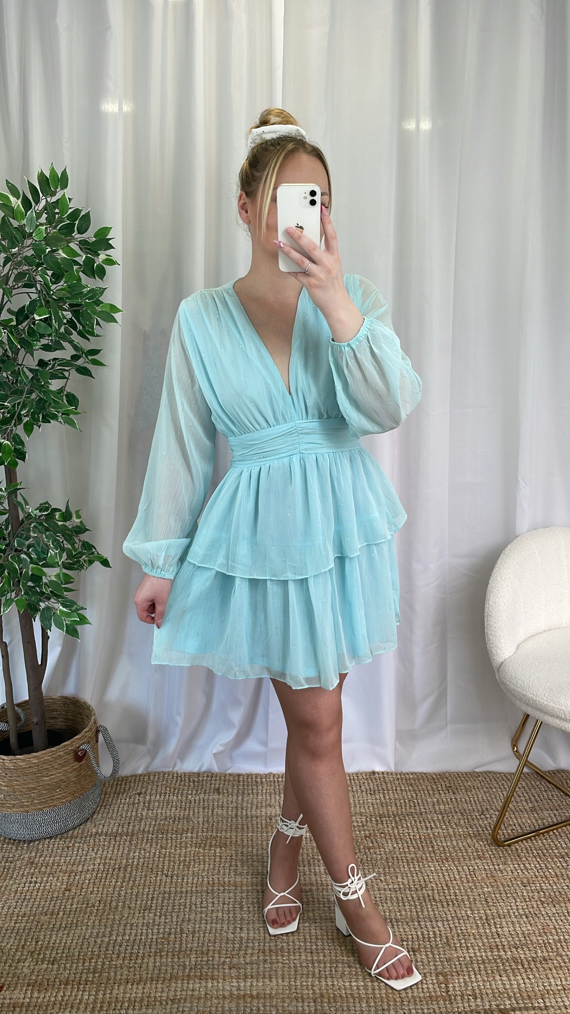 Robe courte CÉRÉMONIE - Vert d’eau