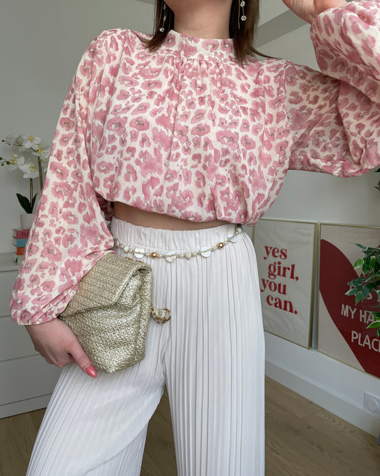 Pantalon plissé beige LYNE