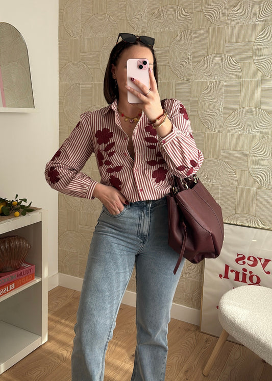 Chemisier bordeaux - SWAN