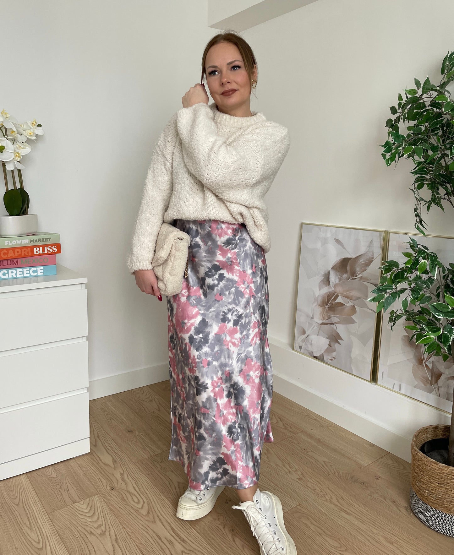 Jupe satinée rose DAPHNEA