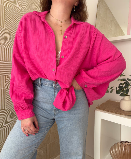 Chemisier fuchsia - GAZE DE COTON