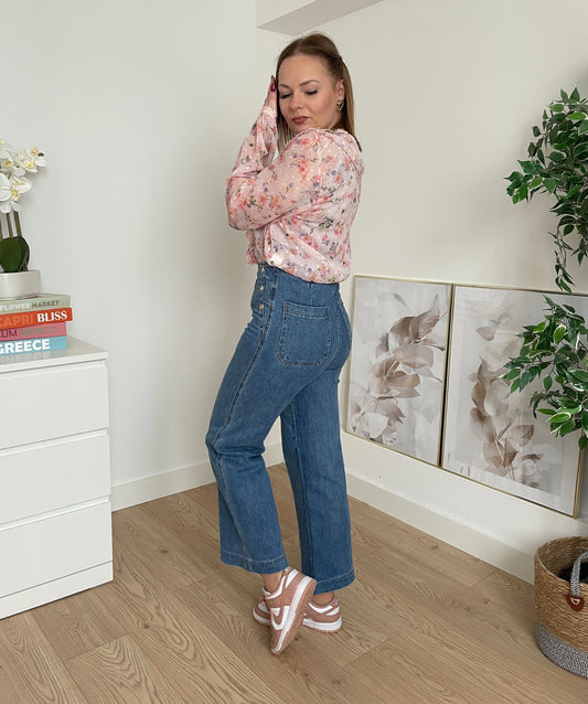 Chemisier rose à fleurs SORAYA