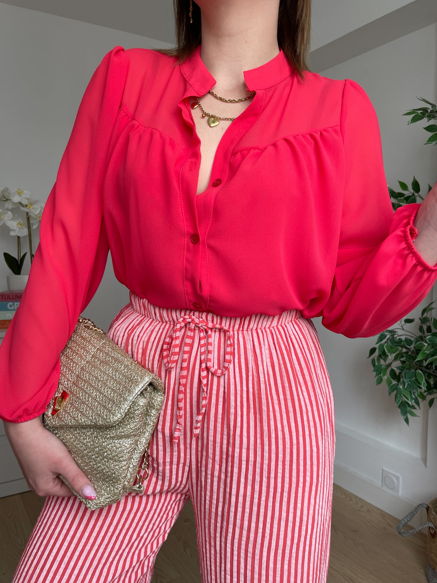 Chemise unie rouge SYMPTIA