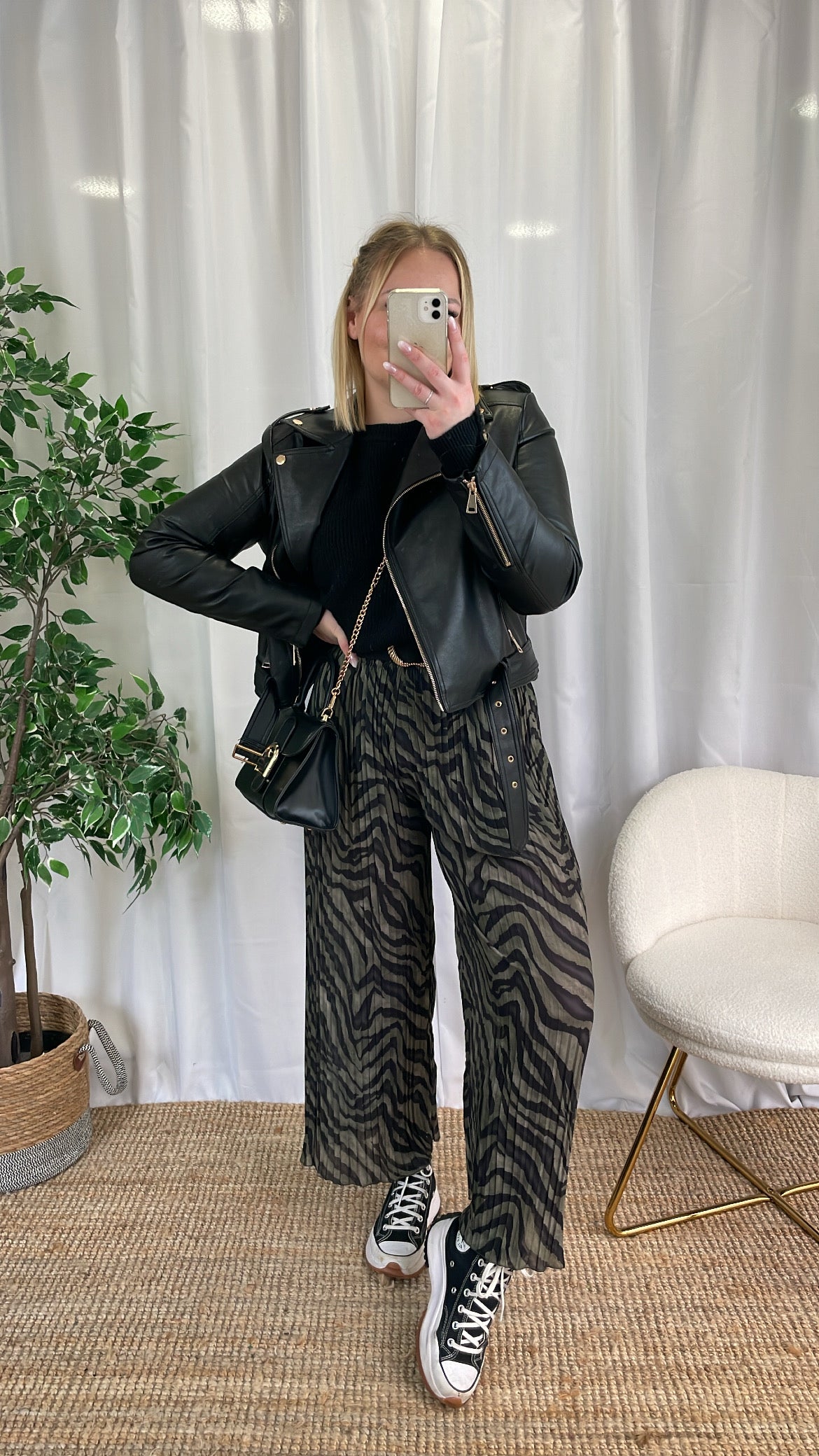 Pantalon fluide kaki ZEBRA