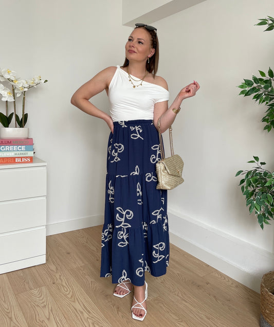 Jupe longue bleu MARINE