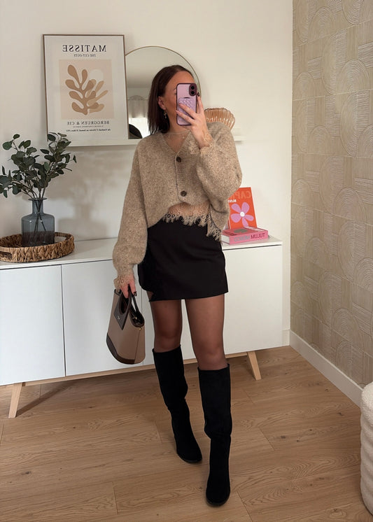 Cardigan dentelle beige - LINA