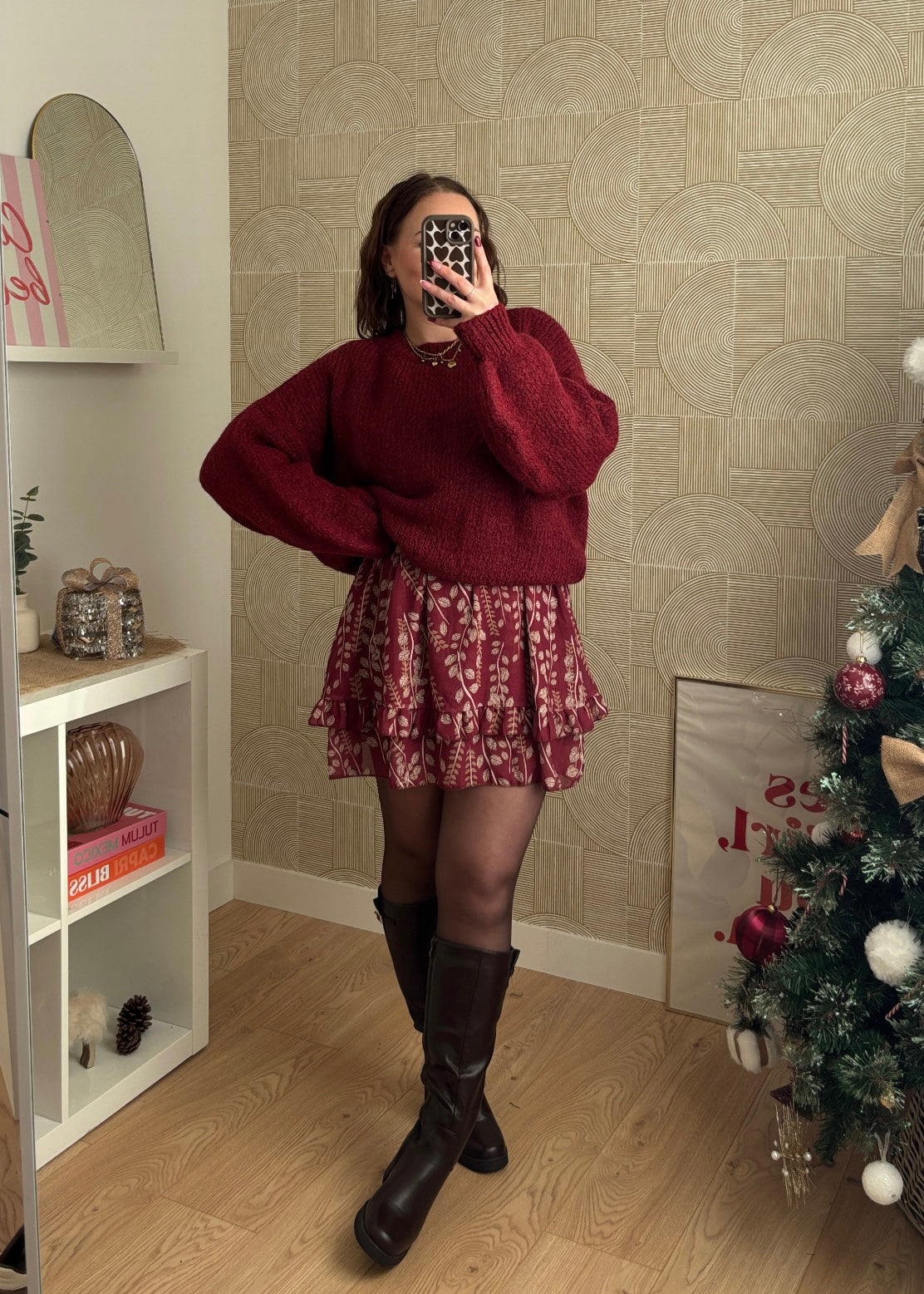 Robe à volants bordeaux - SEYLEY