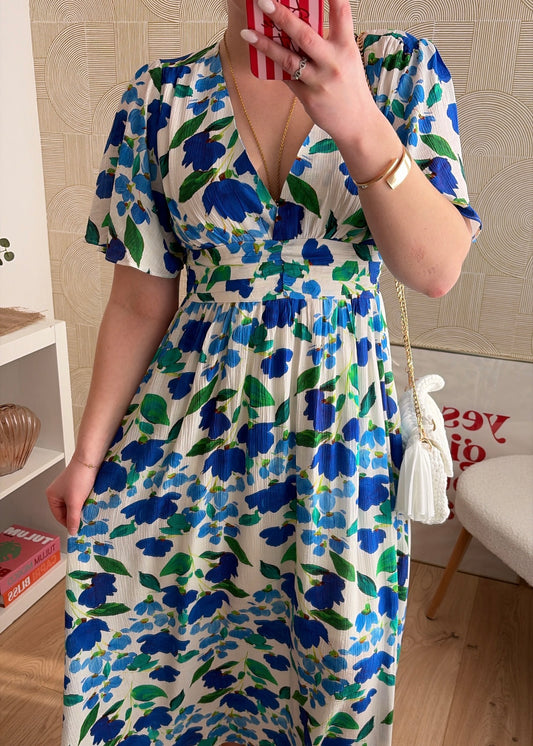 Robe longue bleu/vert- EMMA