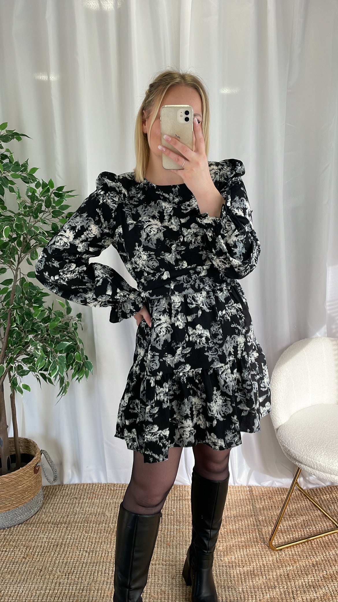 Robe black & white LILA