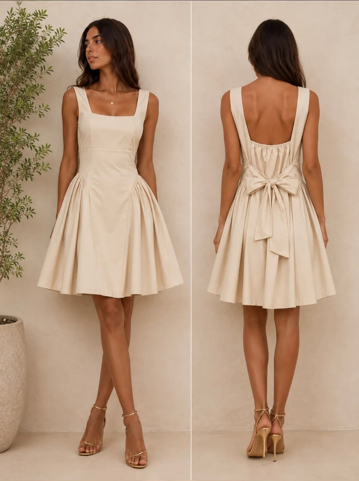 Robe courte beige - SANTA