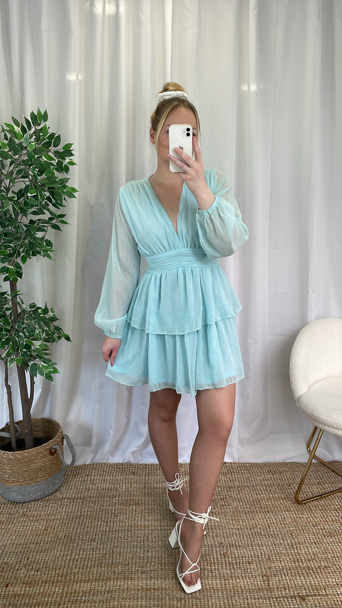Robe courte CÉRÉMONIE - Vert d’eau