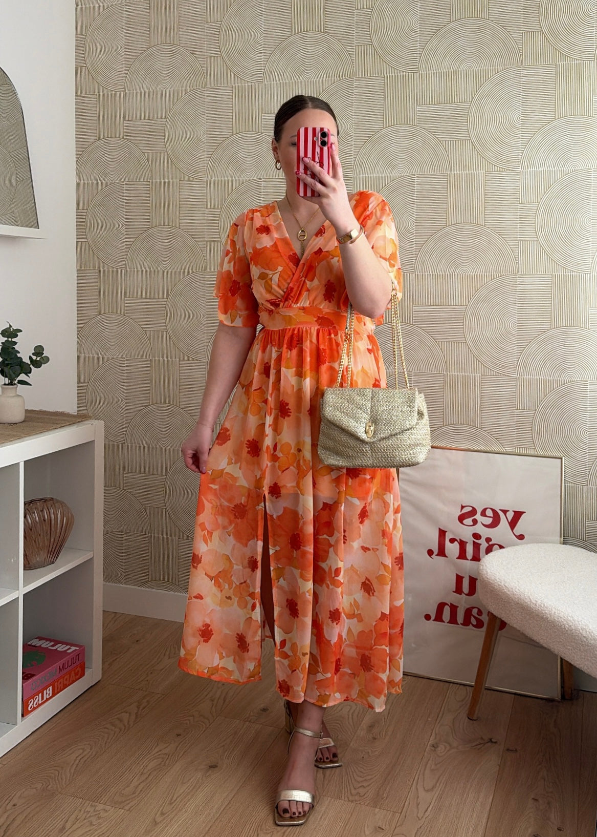 Robe longue orange - CARLA