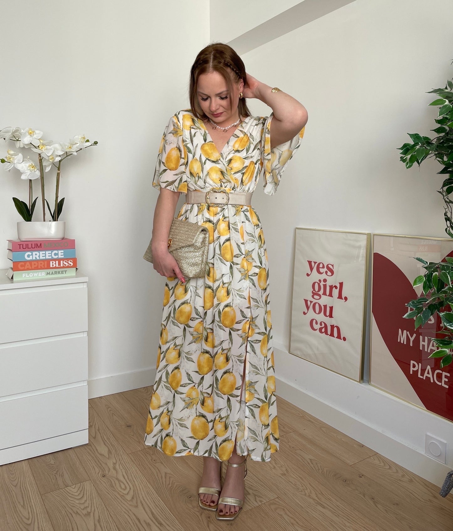 Robe longue à motifs CITRON