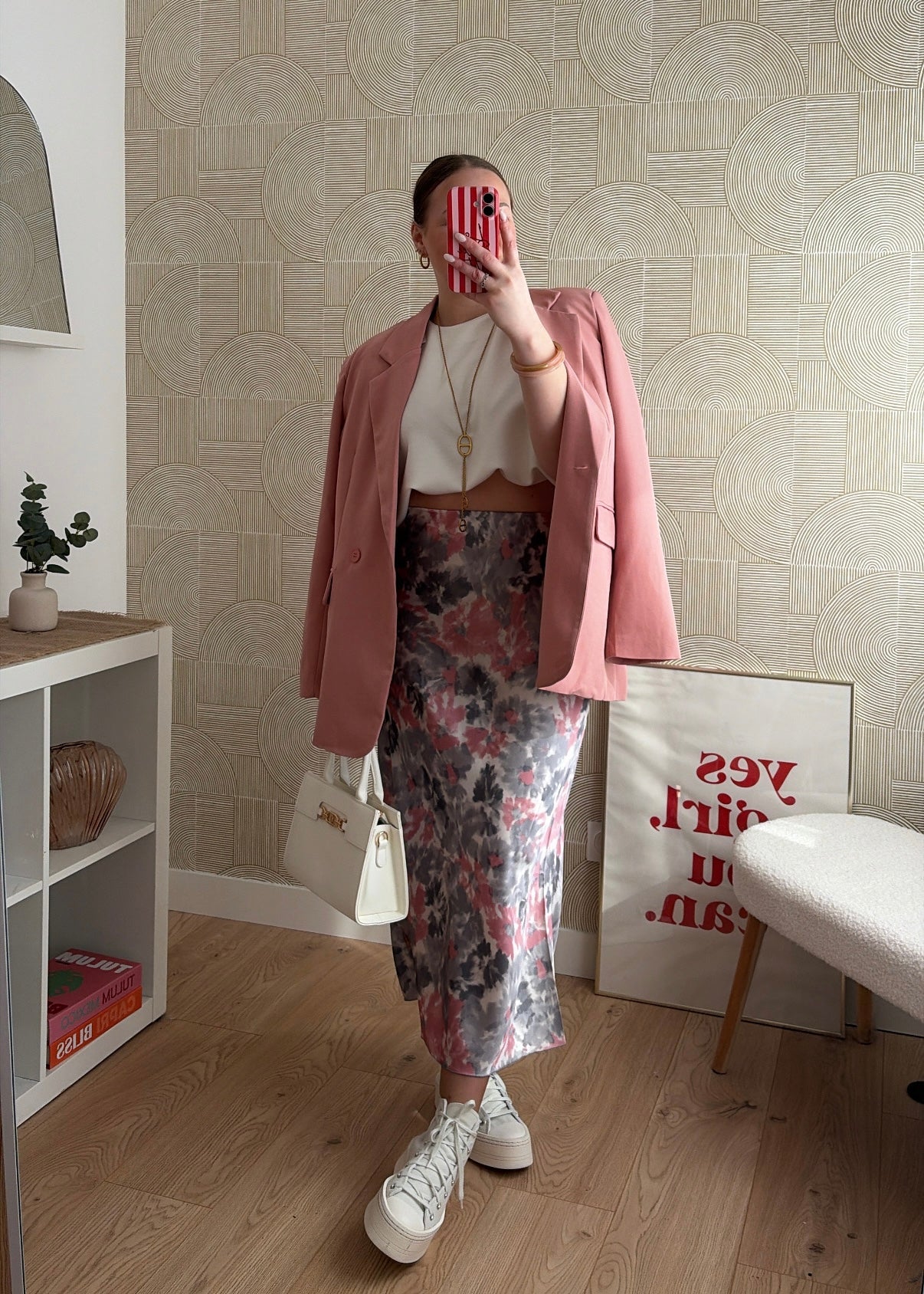 Jupe satinée rose - DAPHNEA
