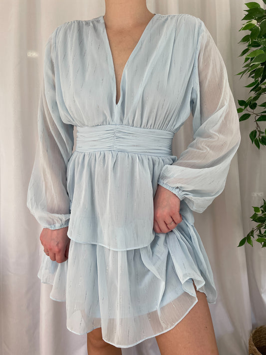 Robe courte CÉRÉMONIE - Bleu pastel