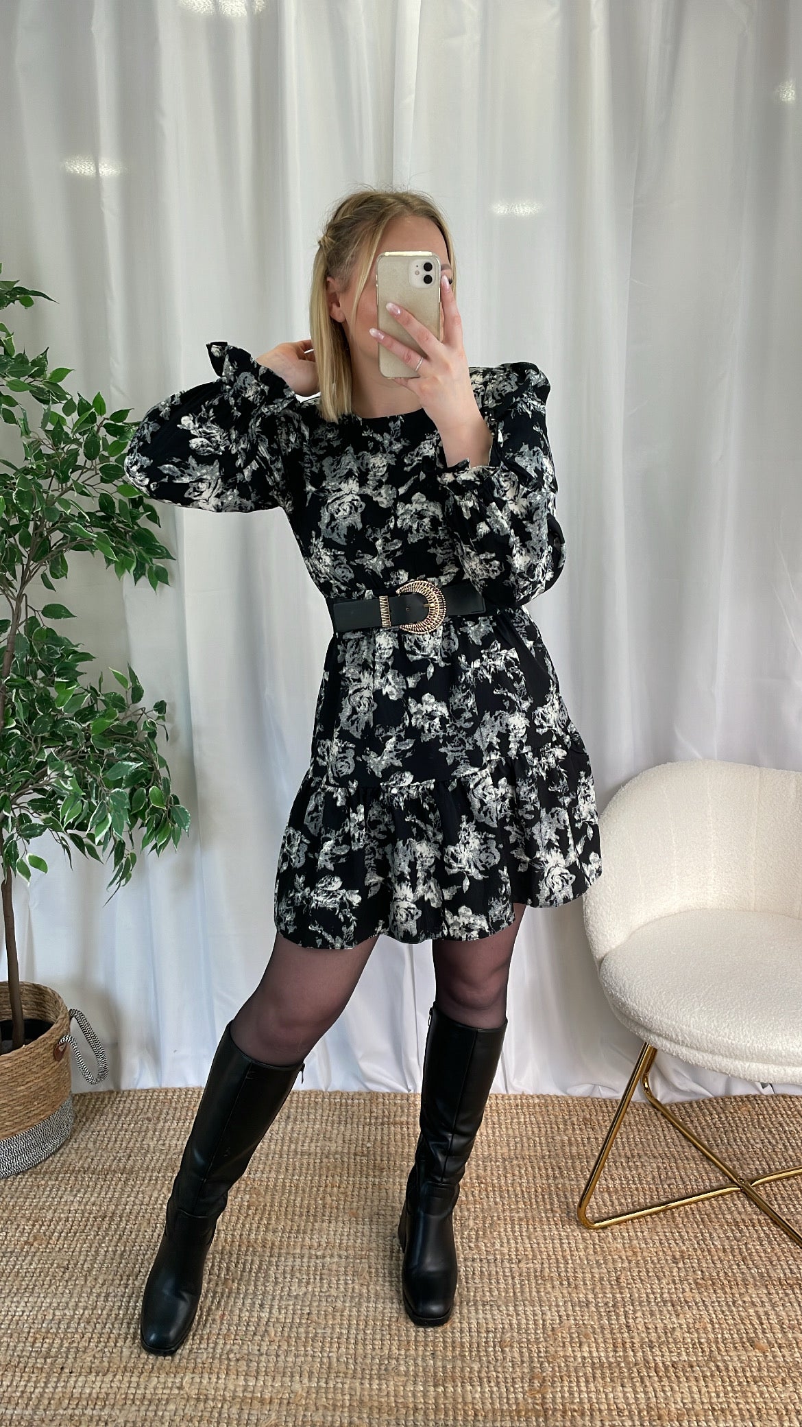 Robe black & white LILA