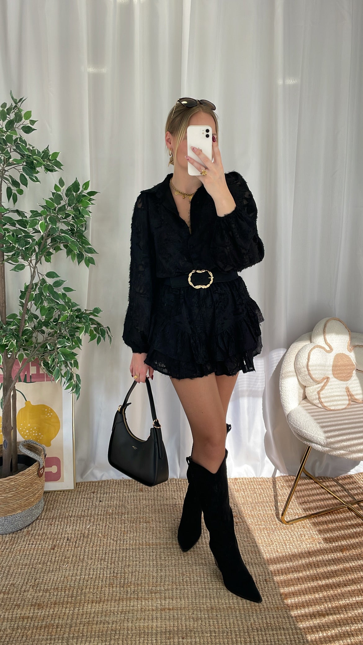 Jupe short noire HOZANA