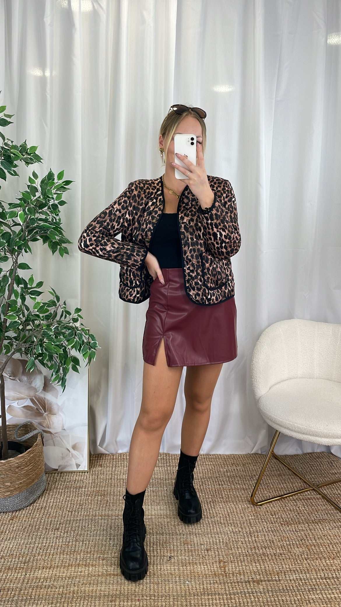 Jupe short bordeaux GINNA