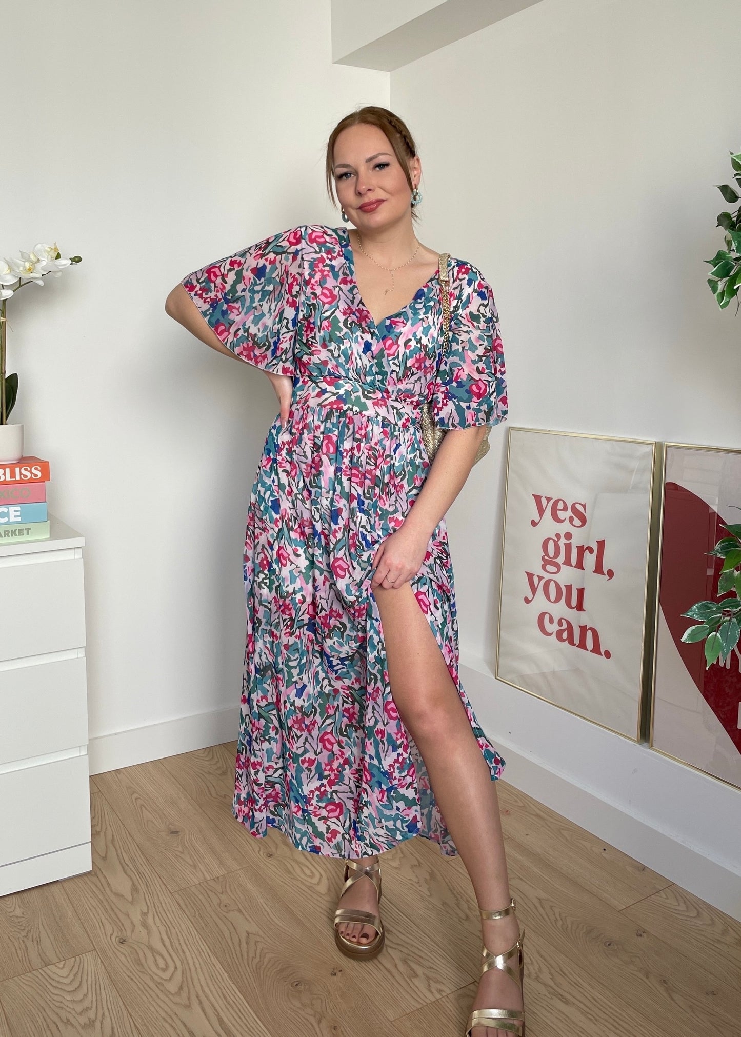 Robe longue à motif JULIETTE