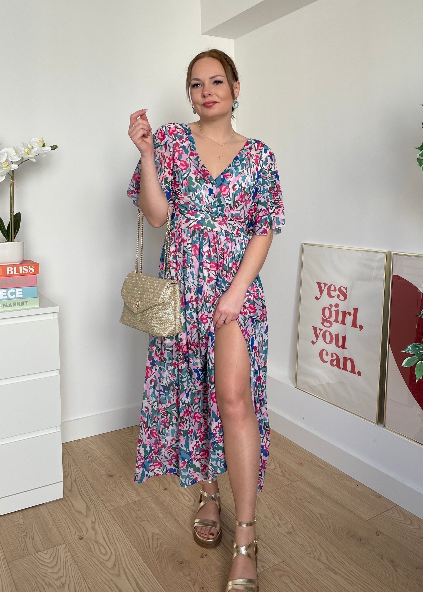Robe longue à motif JULIETTE