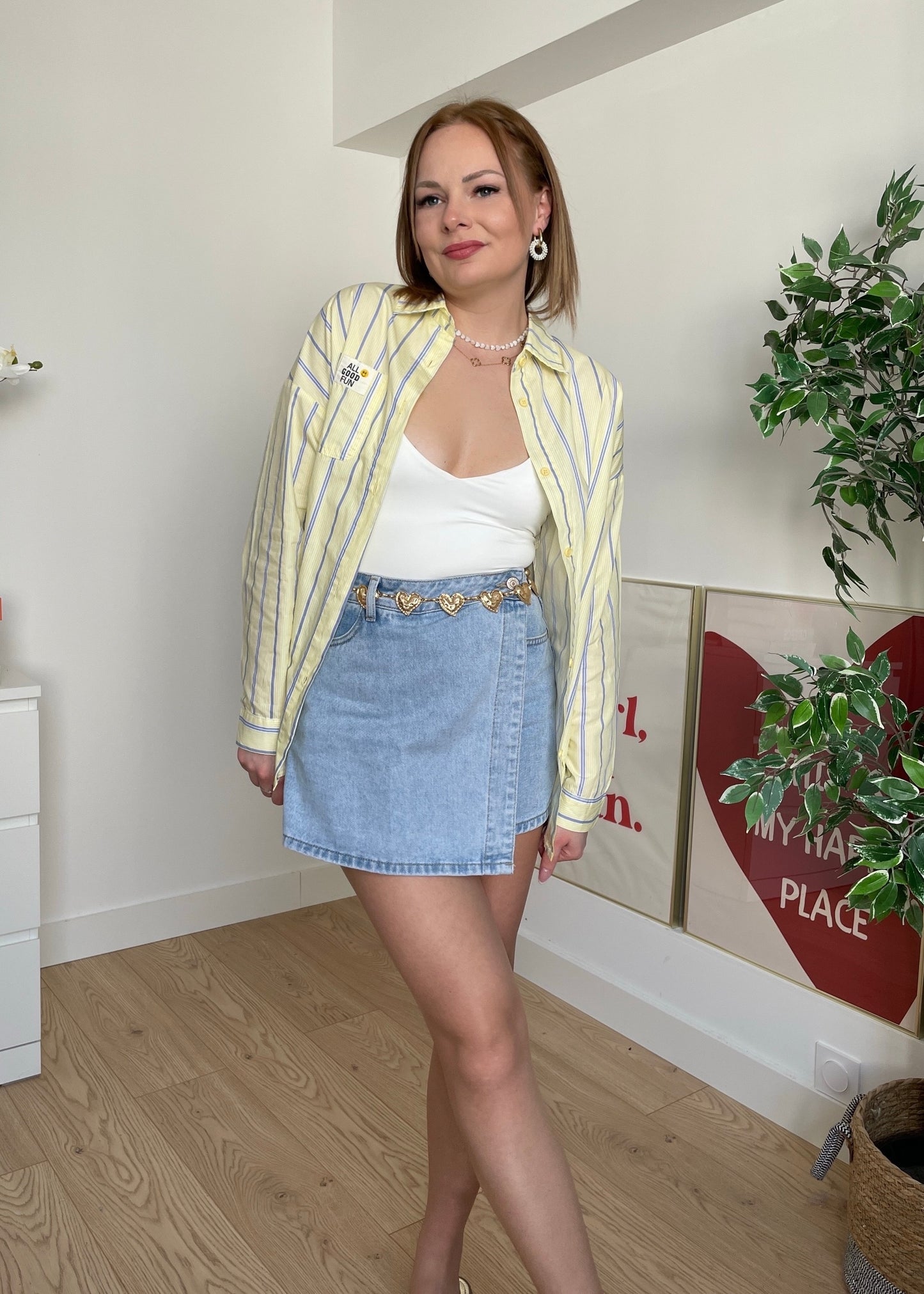 Chemise à rayures jaune SOPHIE