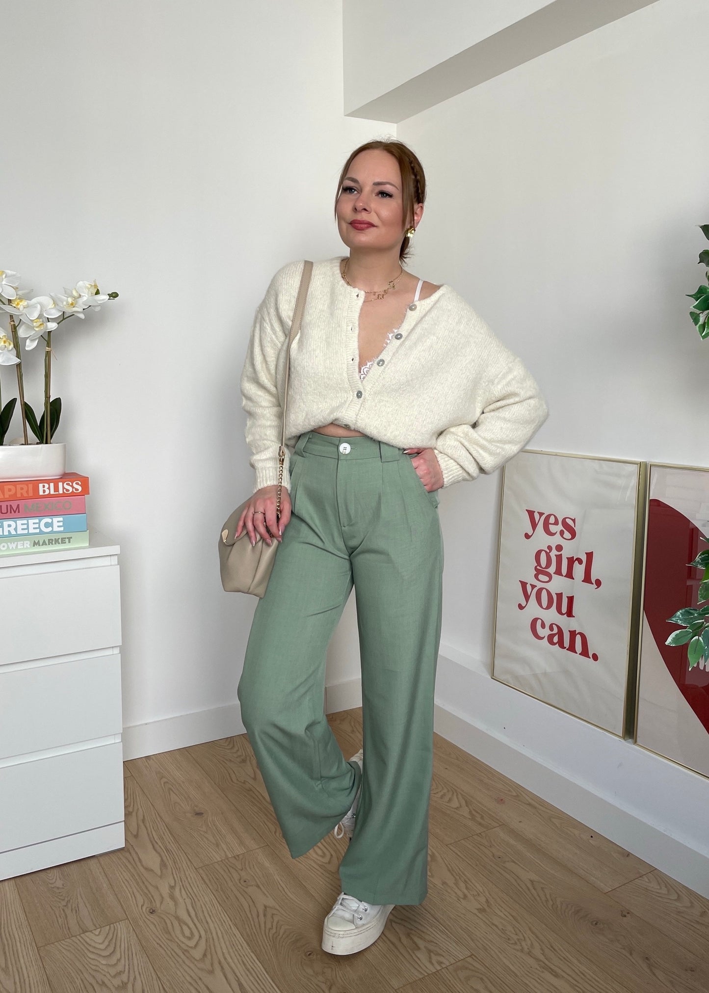 Pantalon tailleurs vert VIRIDIA
