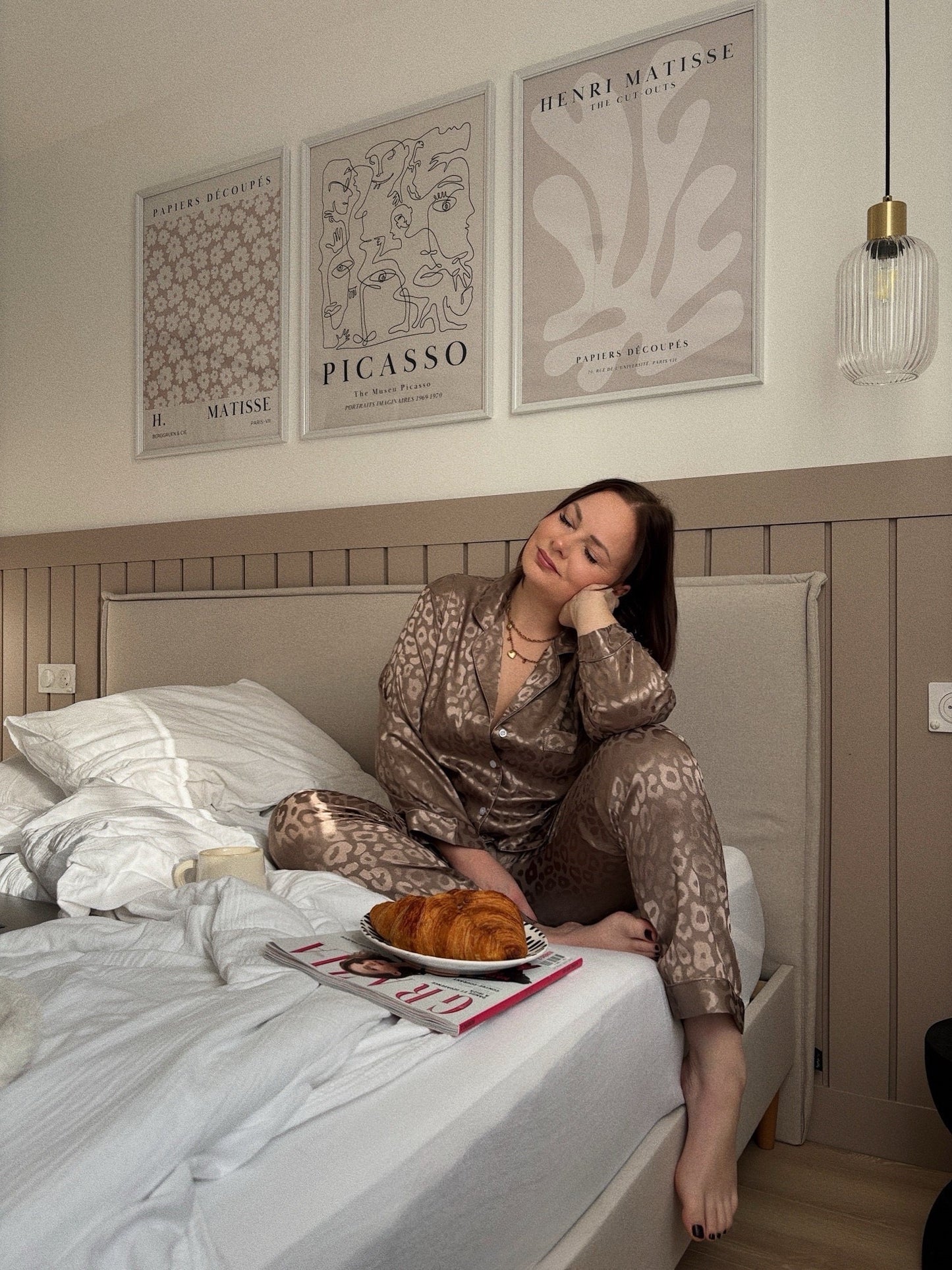 Ensemble de pyjama satin - LÉOPARD