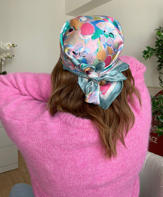 Foulard en satin multicolore MILA