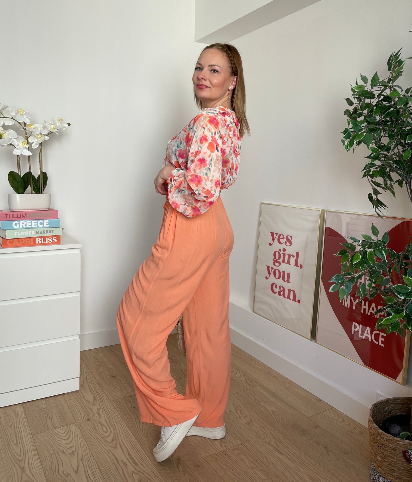 Pantalon fluide saumon CLAIRE
